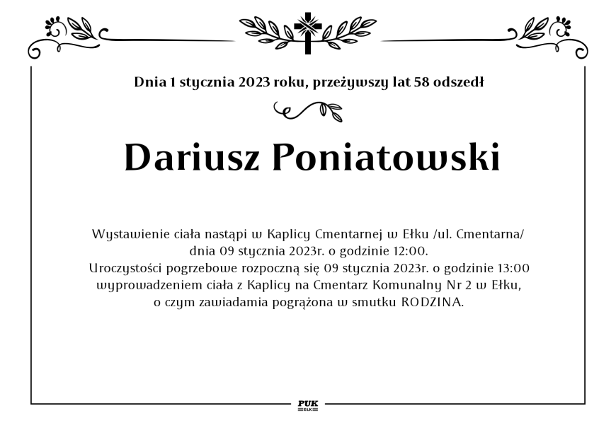 Dariusz Poniatowski - nekrolog